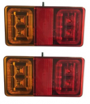 Rectangular Tail Light Pair - 1.5M Cable